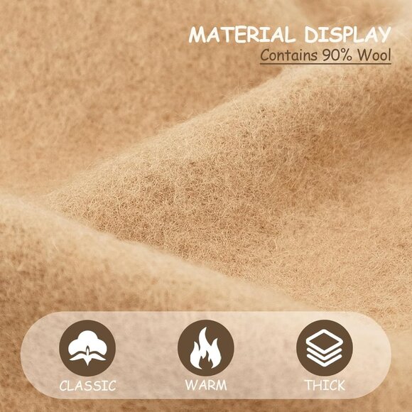 Women Wool Beret Hat French Style Solid Color - Picture 3 of 8